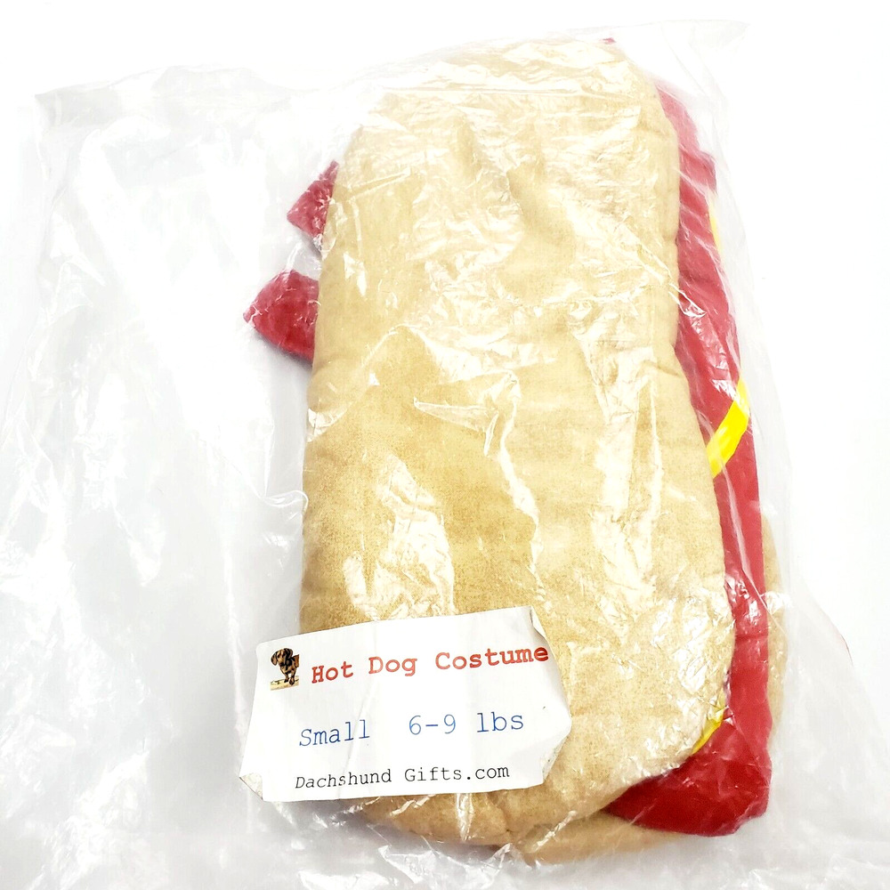 Hot Dog Costume Small 6-9lbs Halloween Outfit Brown & Red Holiday Food Party